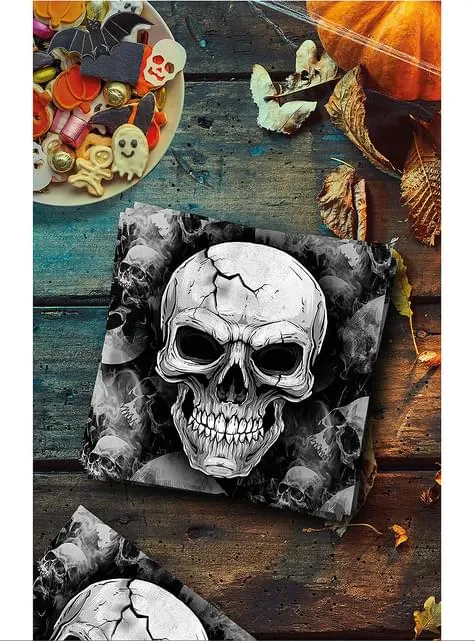 12 tovaglioli con teschi per Halloween (33x33cm)