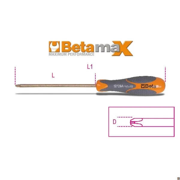 1272BA 1X5X100 - GIRAVITE PER VITI CON IMPRONTA A CROCE BETA UTENSILI 012720801