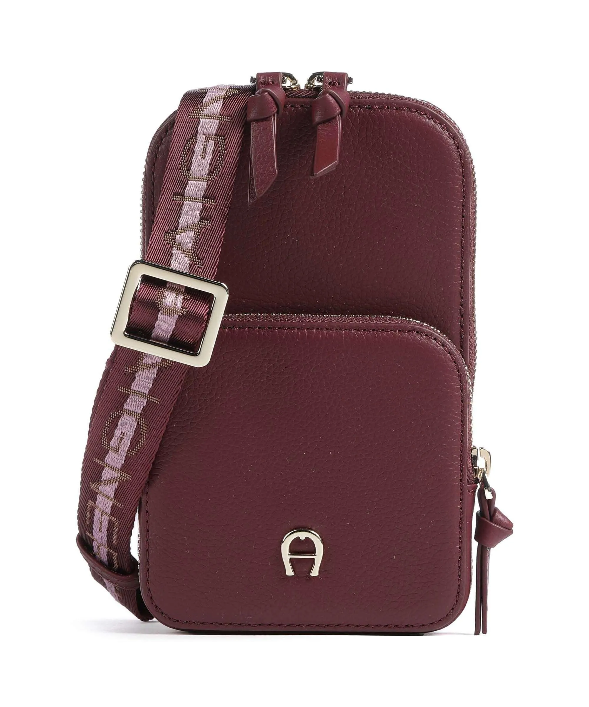  Aigner Zita Borsetta porta cellulare pelle di vacchetta grana vino  