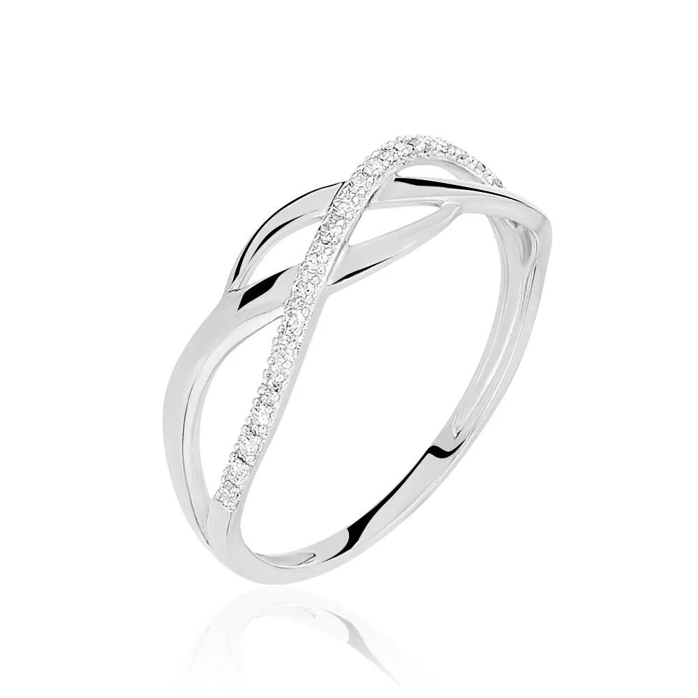 Anello Fascia Sophia Oro Bianco 375/1000 Diamante Bianco 0,06 ct 1430633