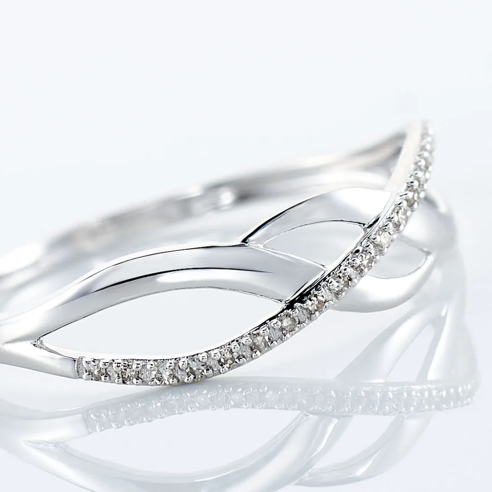 Anello Fascia Sophia Oro Bianco 375/1000 Diamante Bianco 0,06 ct 1430633