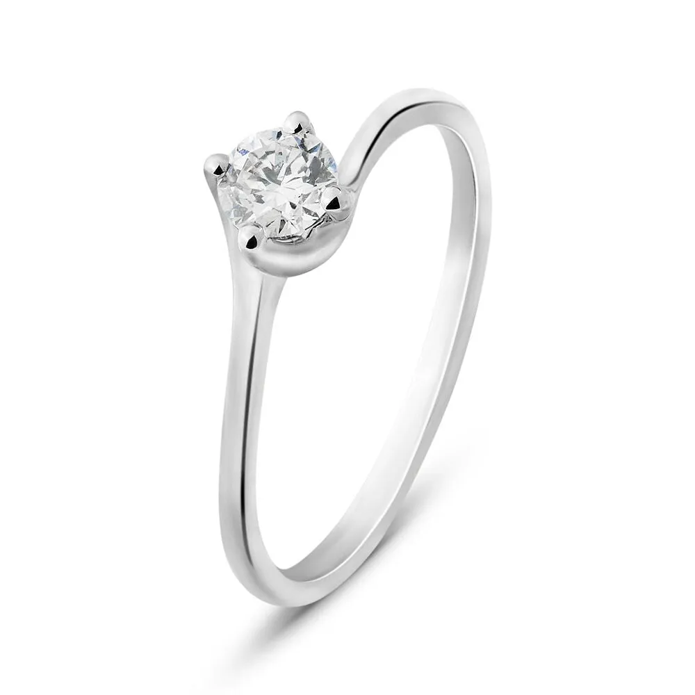 Anello Solitario Firmamenti Oro Bianco 750/1000 Diamante Bianco 0,3 ct 1680043