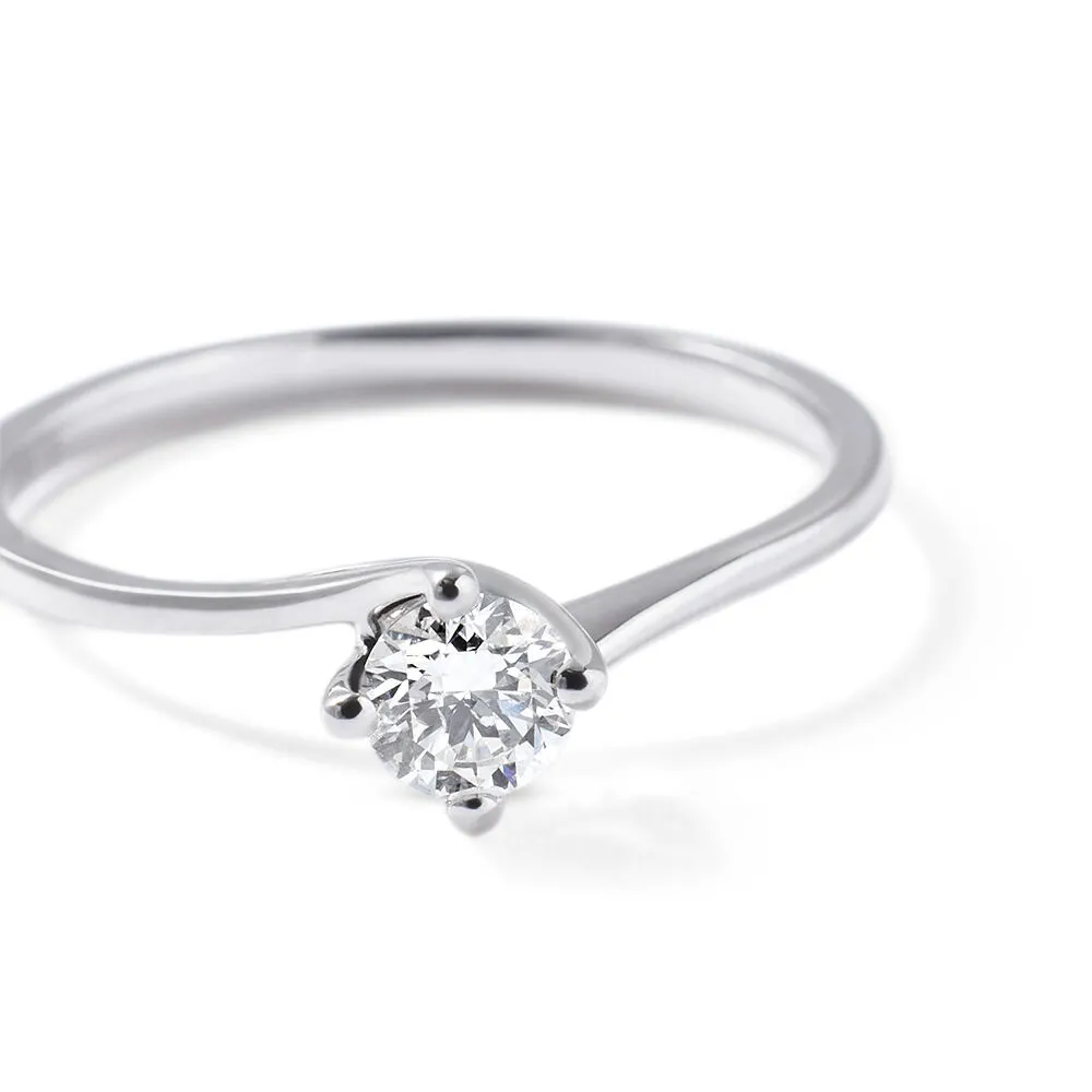 Anello Solitario Firmamenti Oro Bianco 750/1000 Diamante Bianco 0,3 ct 1680043