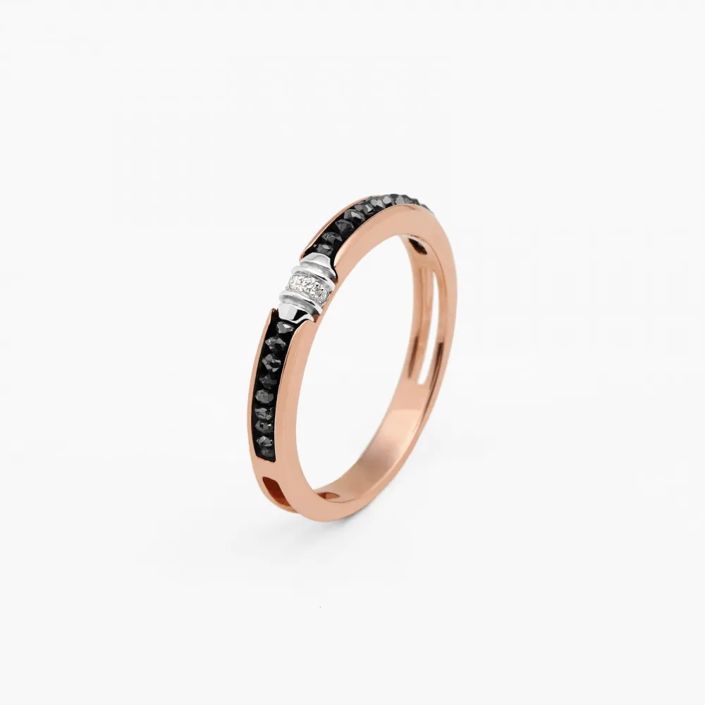 Anello Zancan in oro rosa e bianco con diamanti.