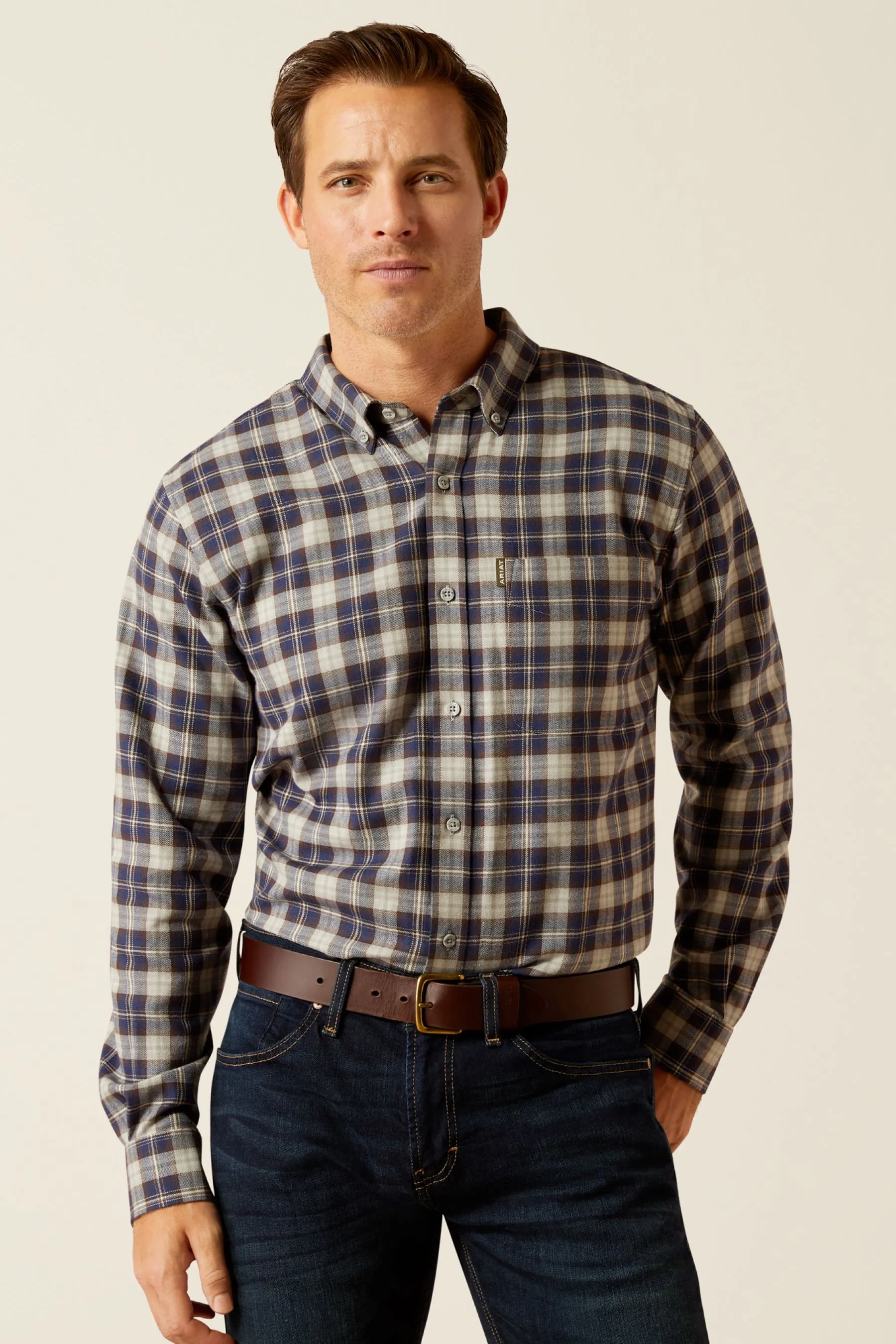 Ariat Simmental Flannel Manica lunga Camicia    