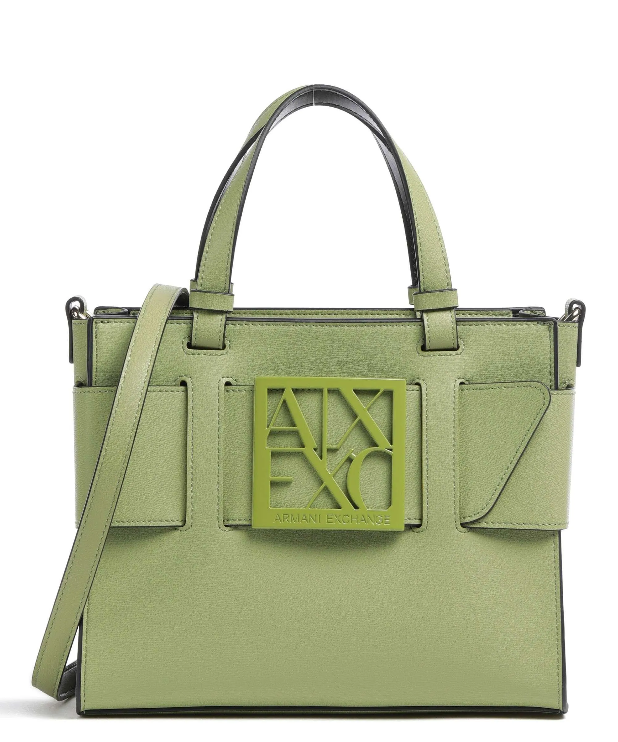  Armani Exchange Susie M Borsa a mano pelle sintetica verde-oliva  