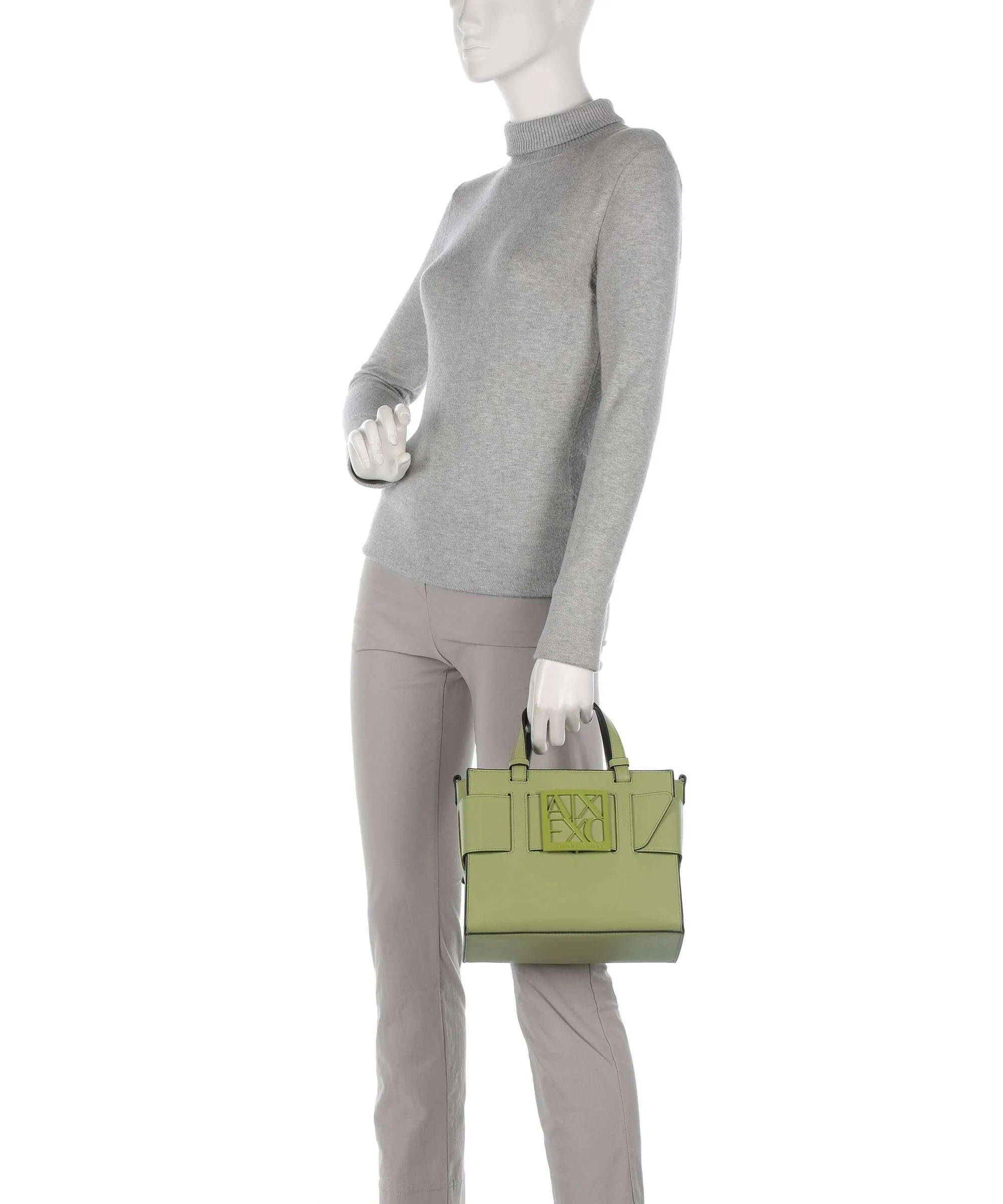  Armani Exchange Susie M Borsa a mano pelle sintetica verde-oliva  