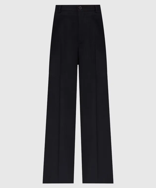Balenciaga Pantaloni neri in lana 773246TPT32