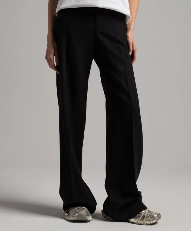 Balenciaga Pantaloni neri in lana 773246TPT32