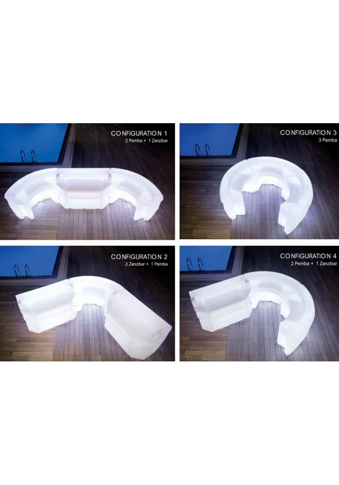 Bancone Bar Mod. Pemba Illuminabile -  Linea Modum by Telcom Kit Luce Nessuno