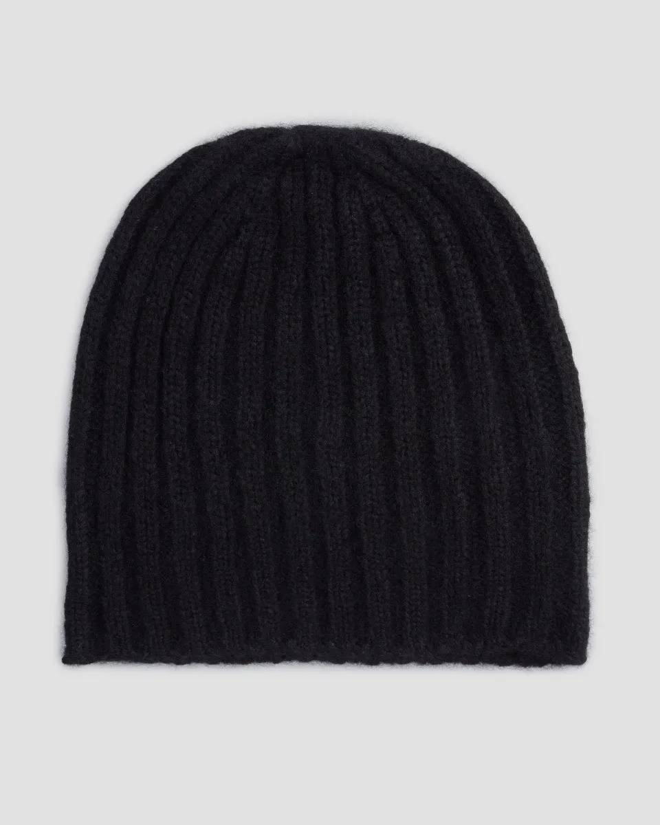 Berretto nero in cashmere da donna Allude 77004-90
