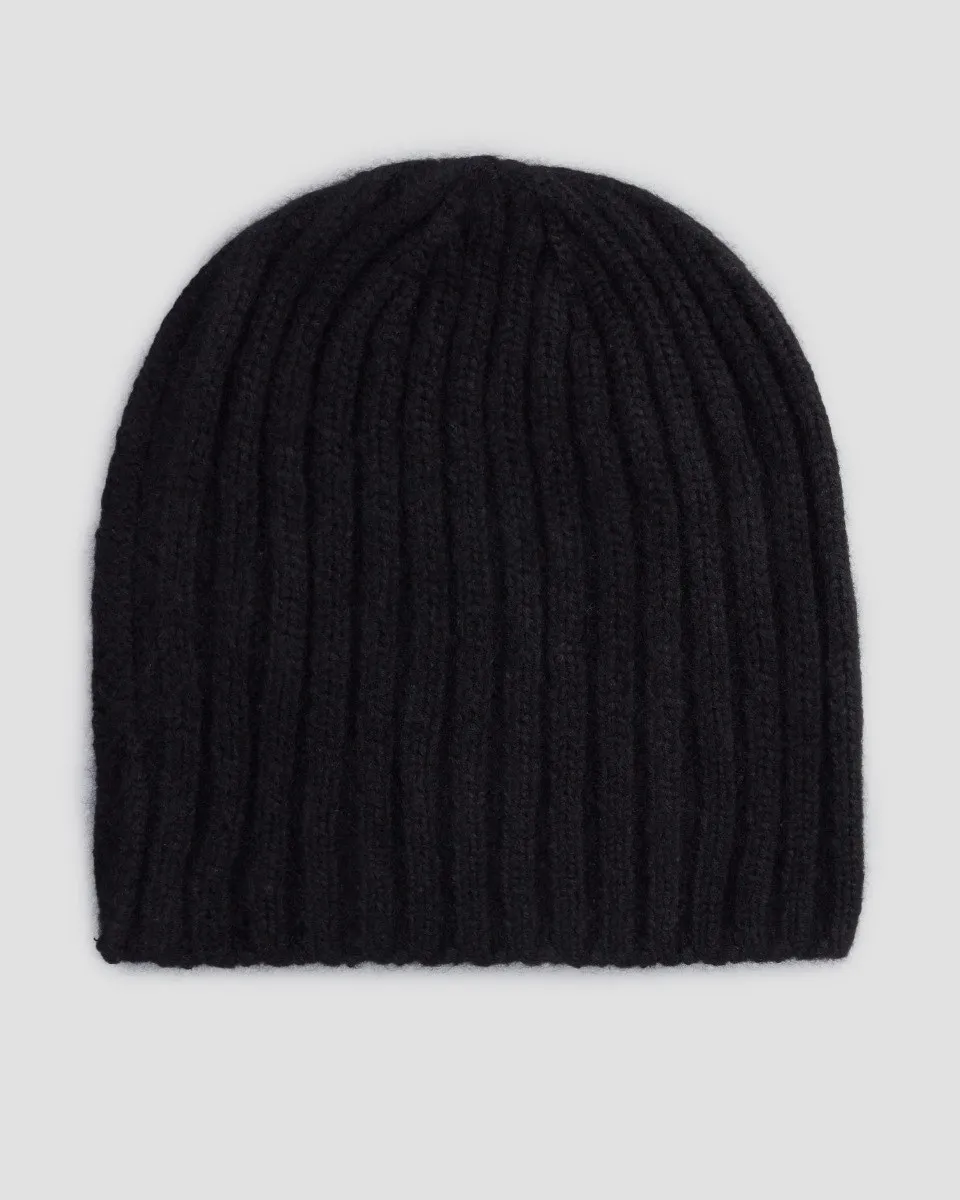 Berretto nero in cashmere da donna Allude 77004-90