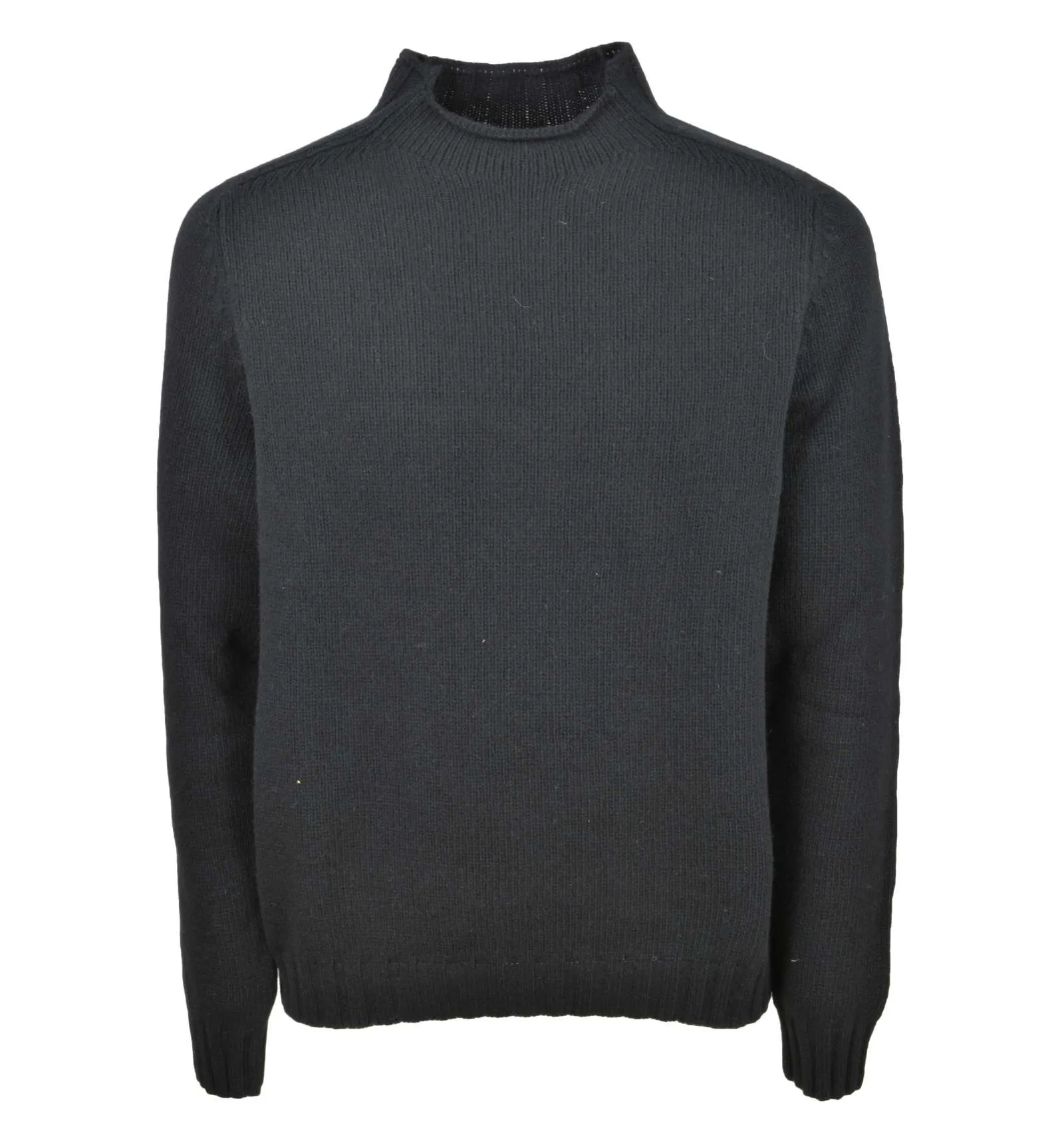 BLOCK23 uomo maglia pullover lupetto nero misto lana M 0752 L 00015