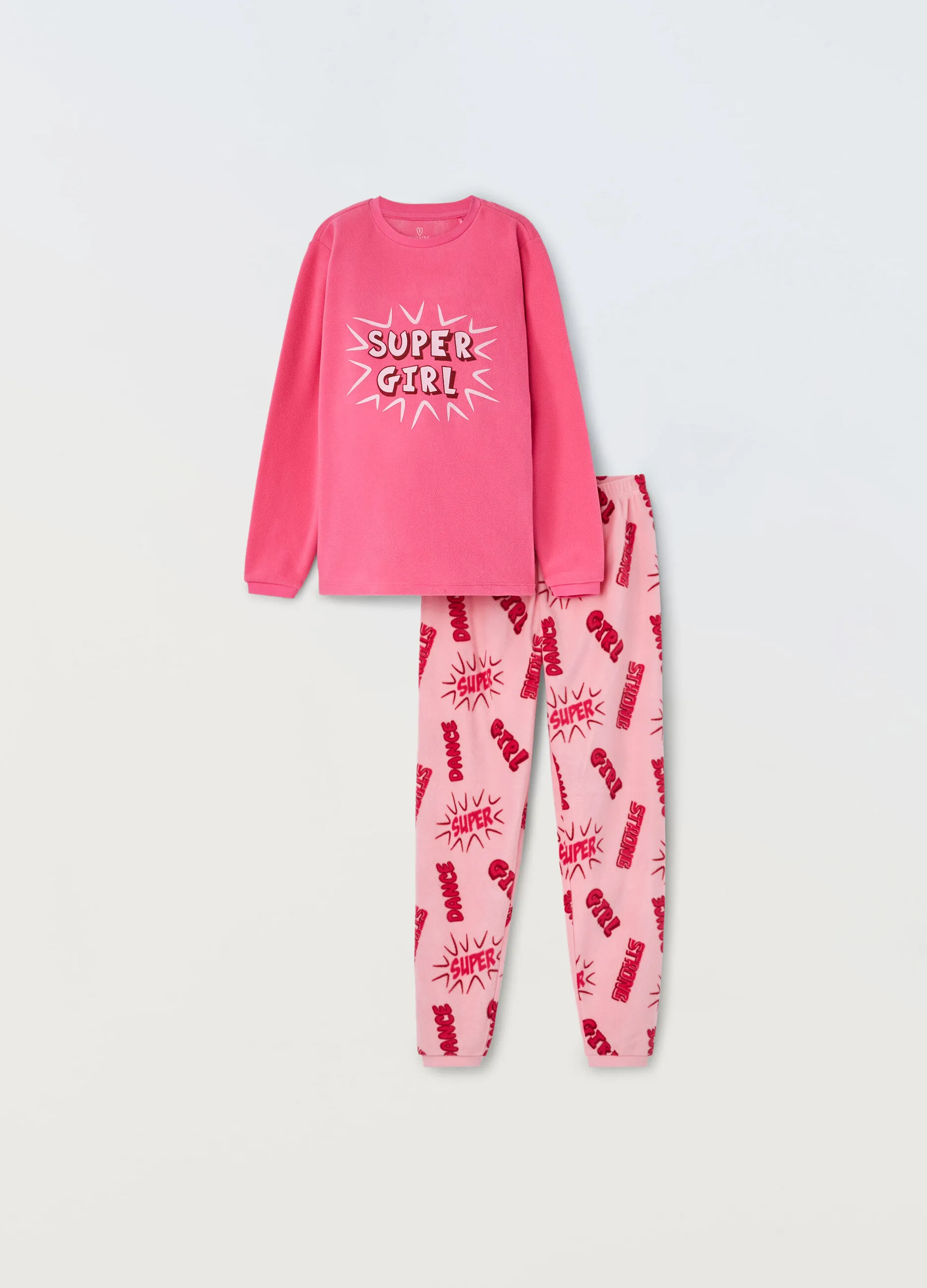 BLUKIDS  Set pigiama lungo in pile ragazza