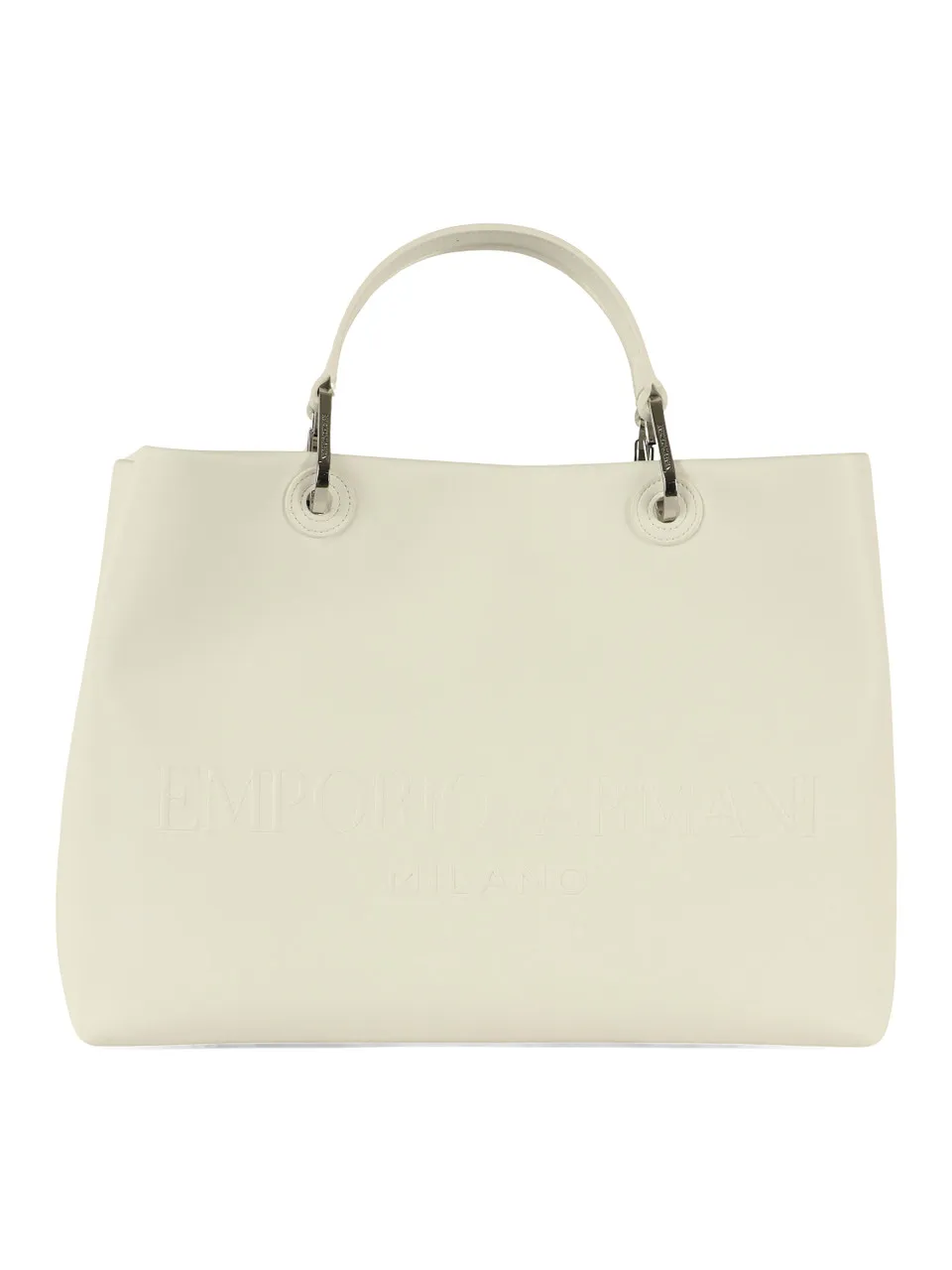 Borsa a mano grande con stampa logo a rilievo