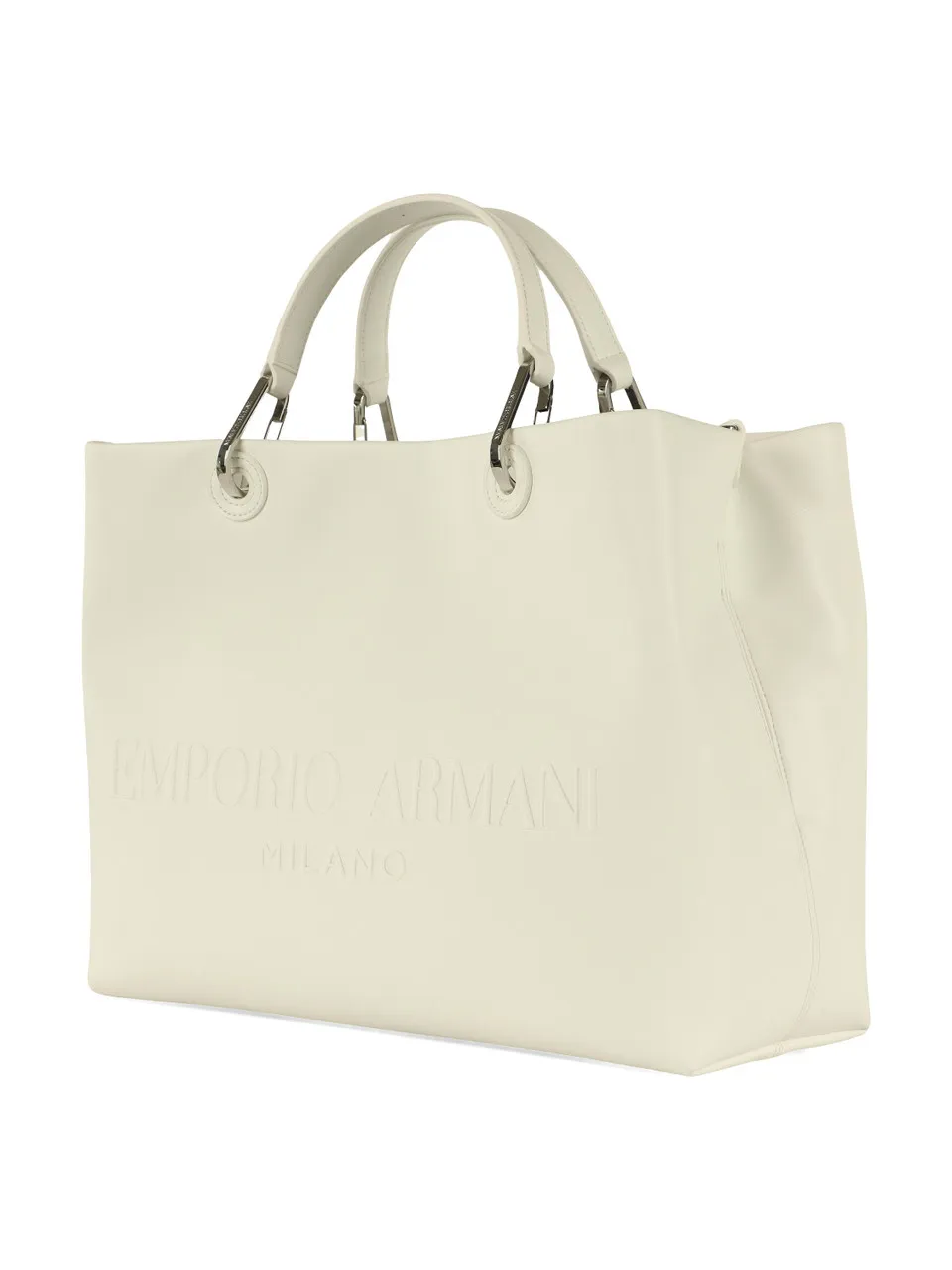 Borsa a mano grande con stampa logo a rilievo