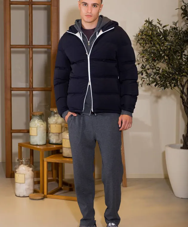 Brunello Cucinelli Piumino trapuntato blu MM4031900