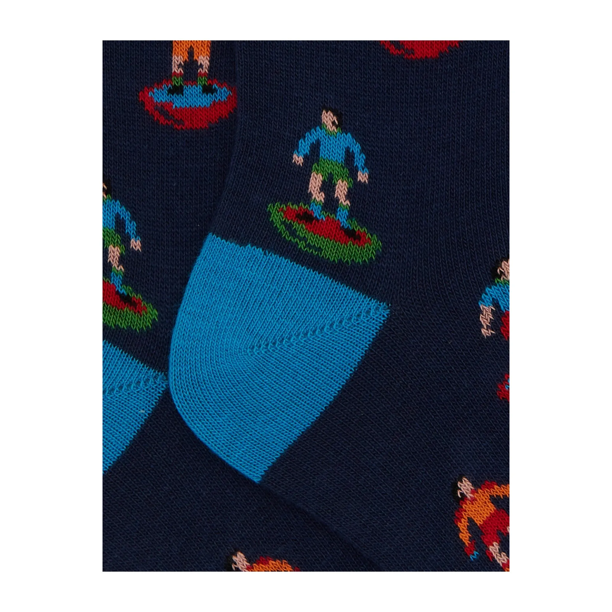 Calzini lunghi Bambino Blu con fantasia gioco calcio