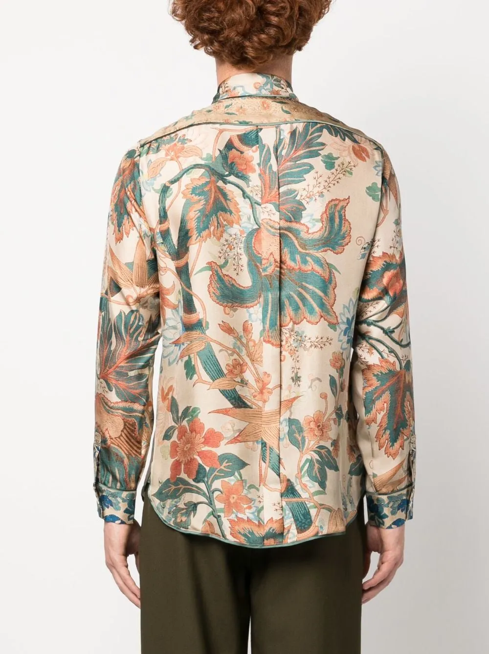 camicia beige stampa a fiori