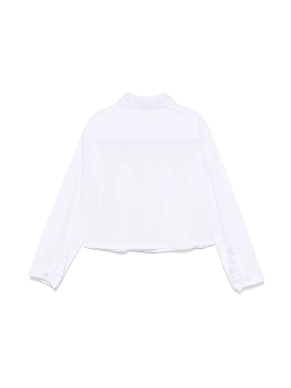 Camicia con ricamo per bambina MSGM Kids bianca con logo sul petto