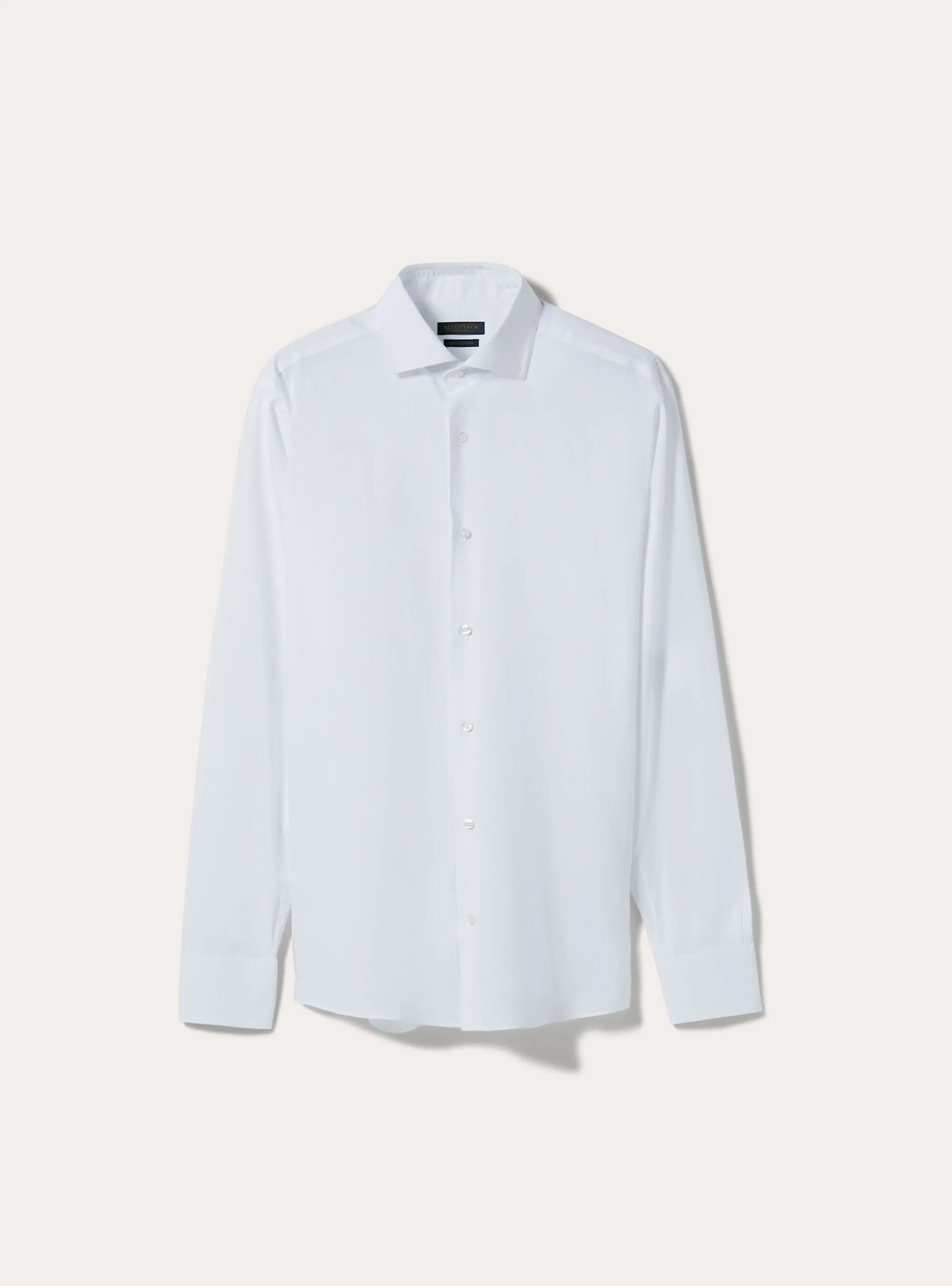 Camicia fil a fil con collo semi francese