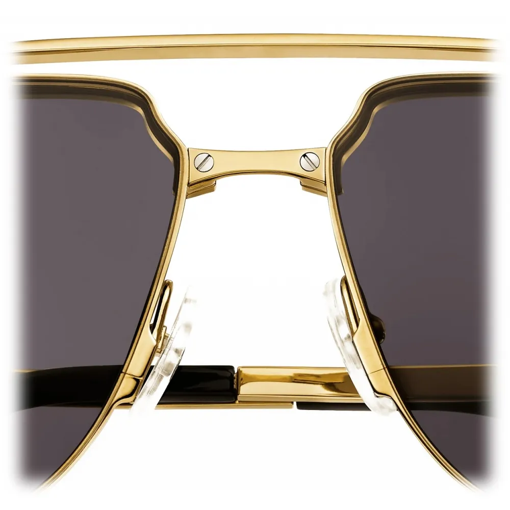 Cartier - Navigator - Oro Spazzolata Lenti Grigie - Santos de Cartier Collection - Occhiali da Sole - Cartier Eyewear