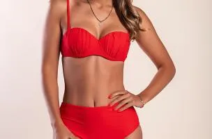 Costume da bagno due pezzi, rosso
