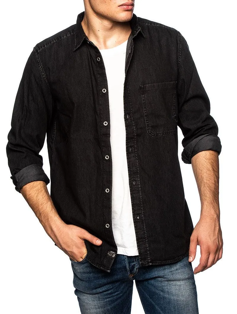 D-BER CAMICIA NERA IN DENIM