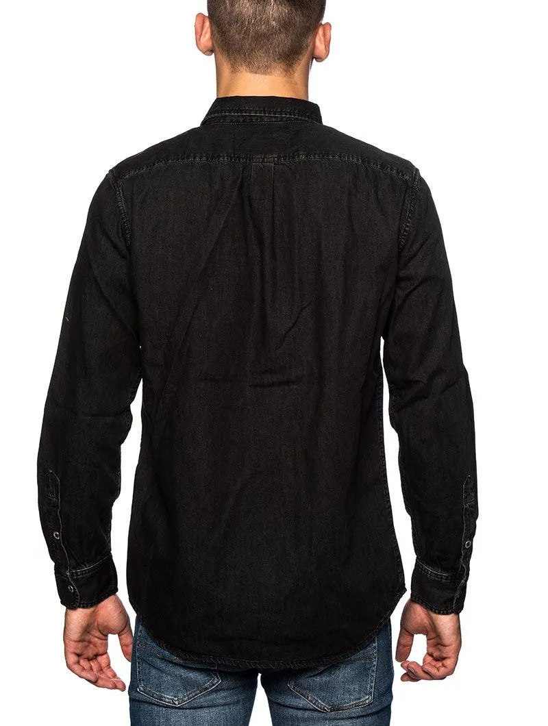 D-BER CAMICIA NERA IN DENIM