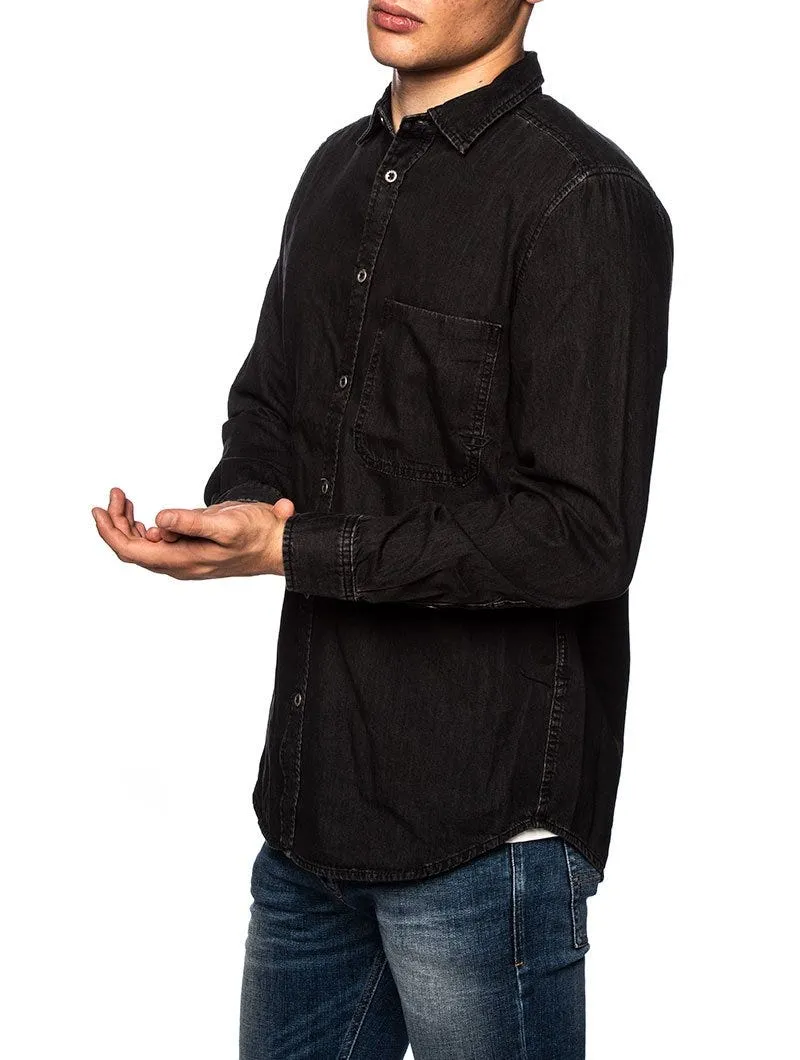 D-BER CAMICIA NERA IN DENIM