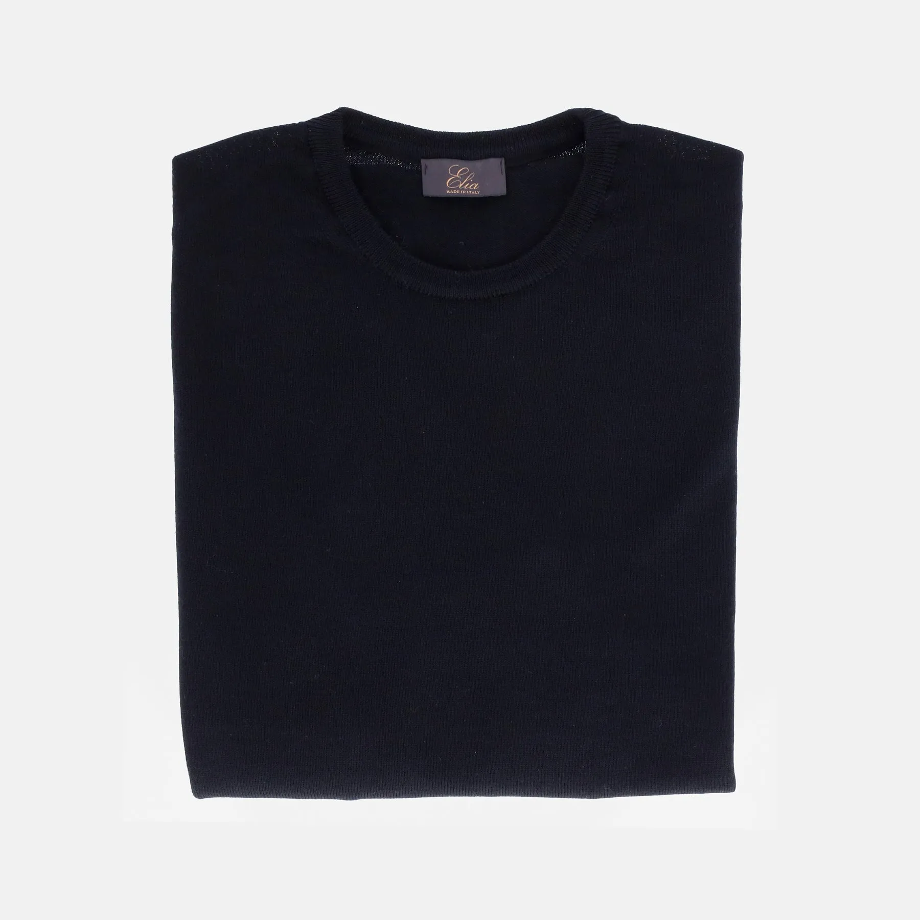 Elia Uomo Girocollo nero Elia Puro Merinos Zegna Baruffa Made in italy  