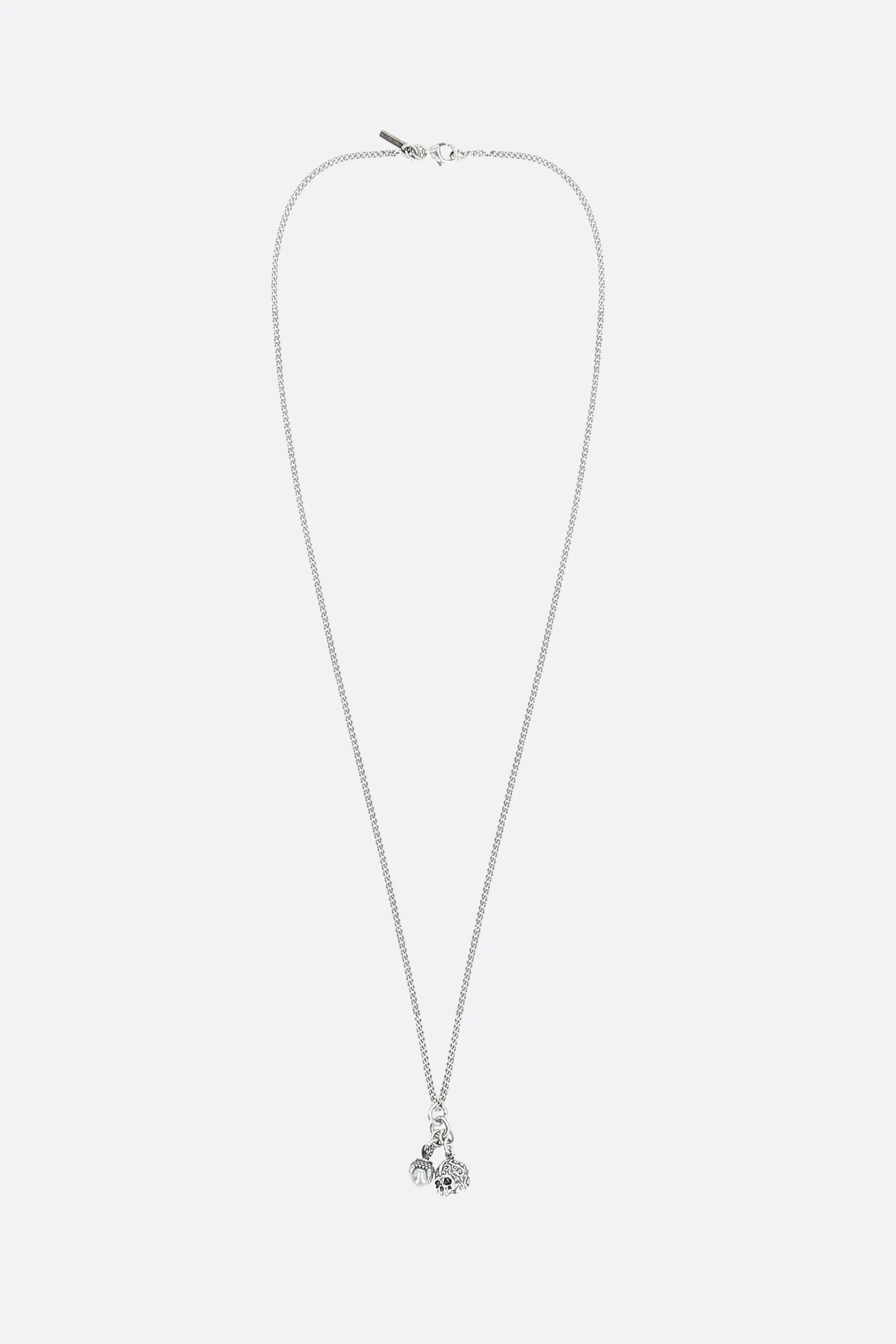 EMANUELE BICOCCHI collana a catena Pearl and Skull in argento 925