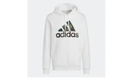 Felpa Adidas Uomo Hoodie Essentials French Camo Print H14672 Bianco