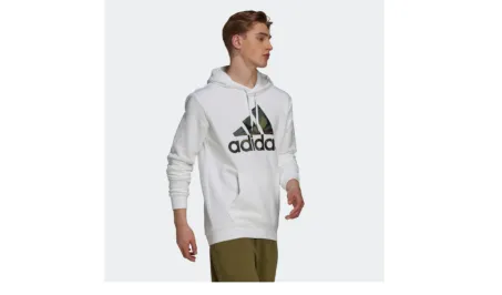 Felpa Adidas Uomo Hoodie Essentials French Camo Print H14672 Bianco