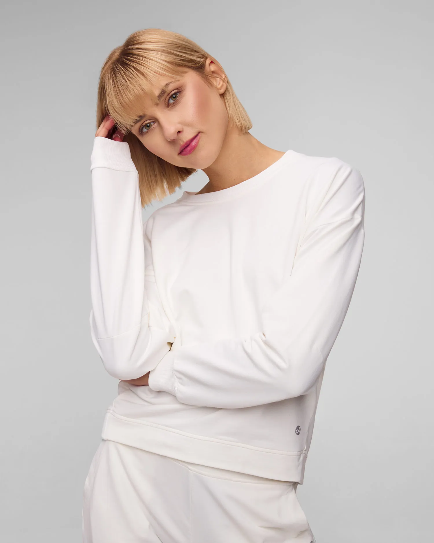 Felpa bianca da donna Deha D02633-10001