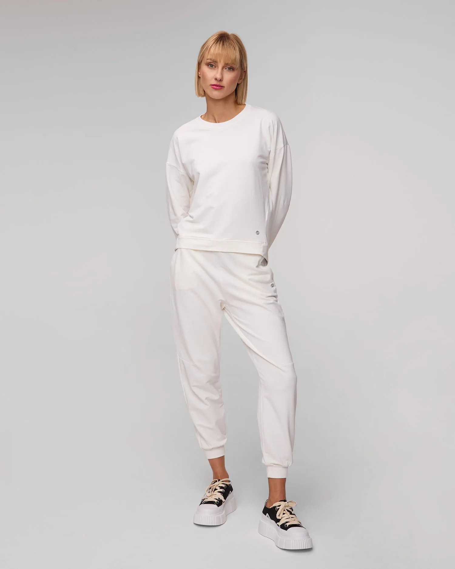Felpa bianca da donna Deha D02633-10001