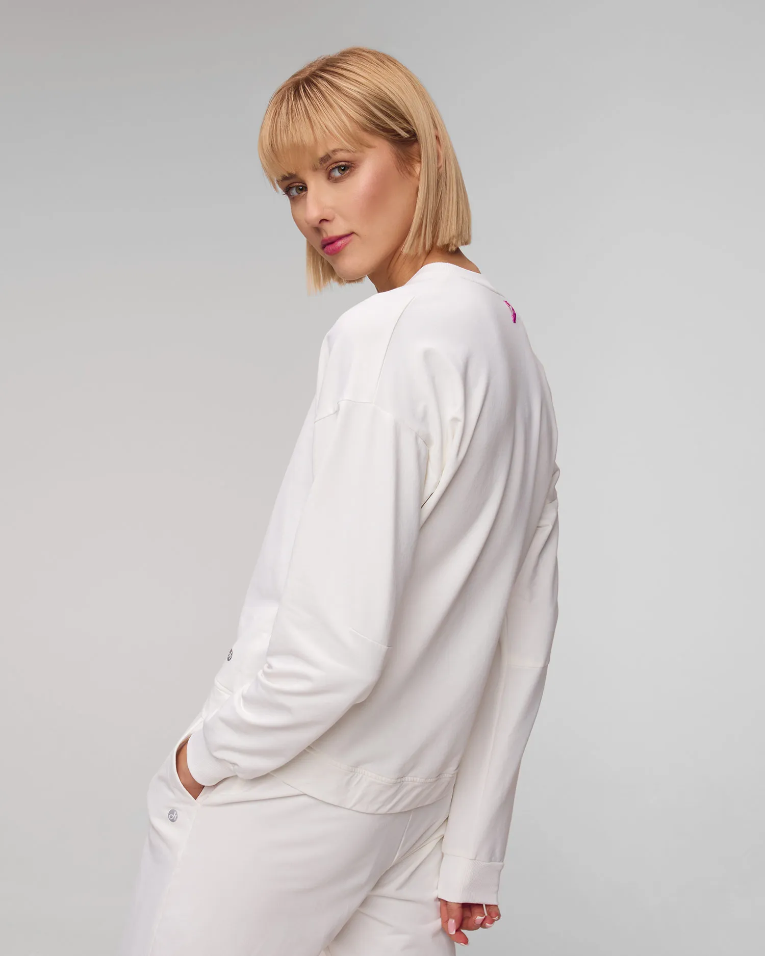 Felpa bianca da donna Deha D02633-10001