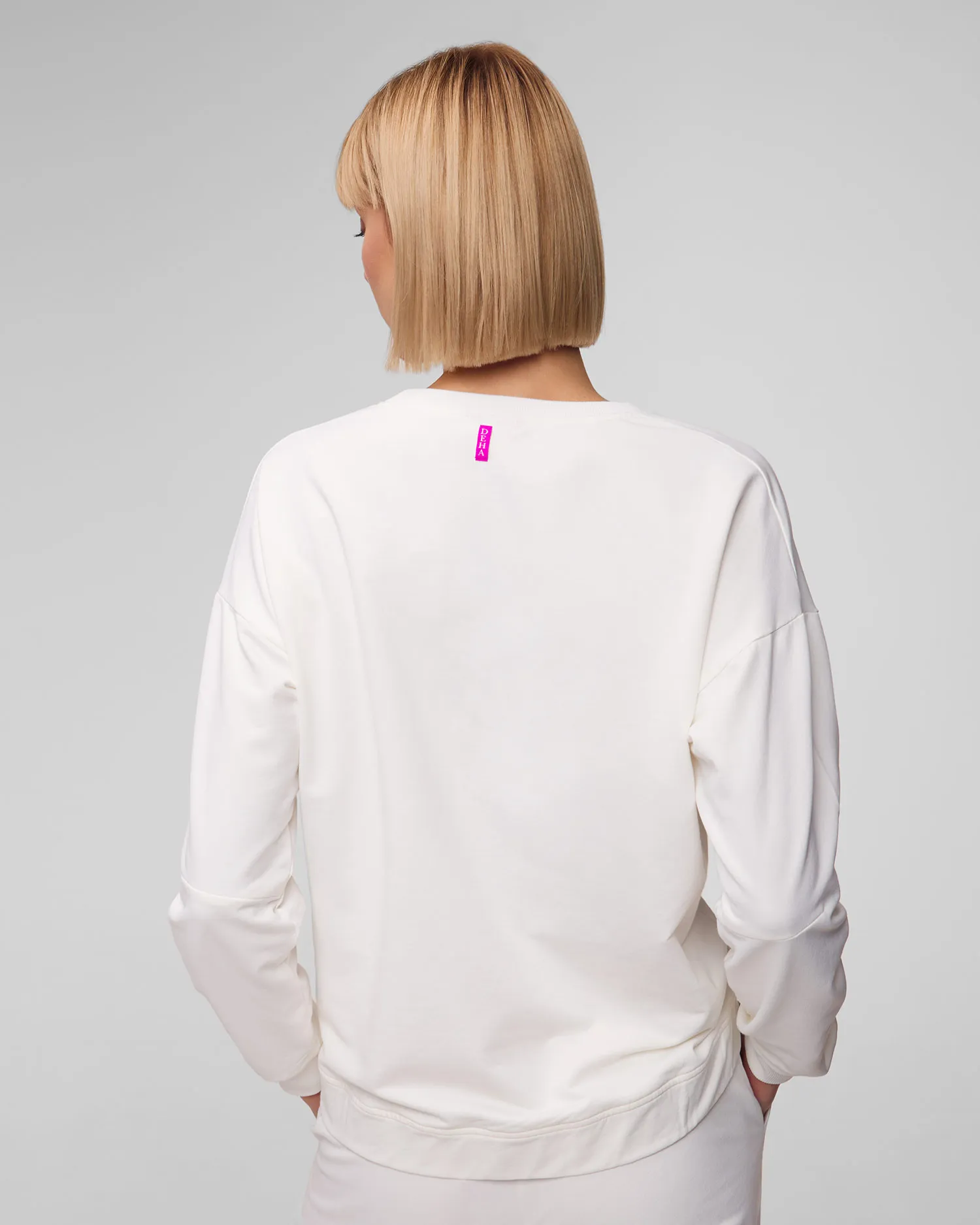 Felpa bianca da donna Deha D02633-10001