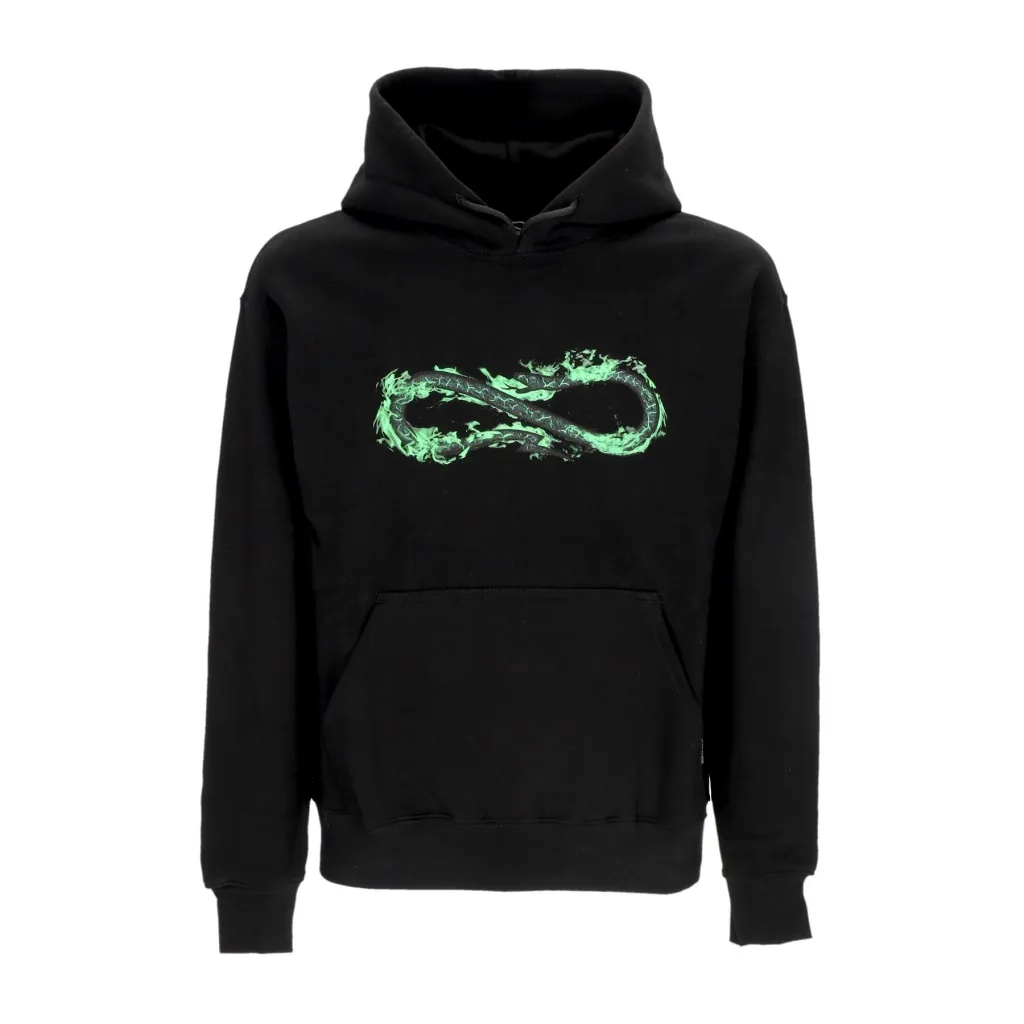 felpa cappuccio uomo logo fire hoodie BLACK