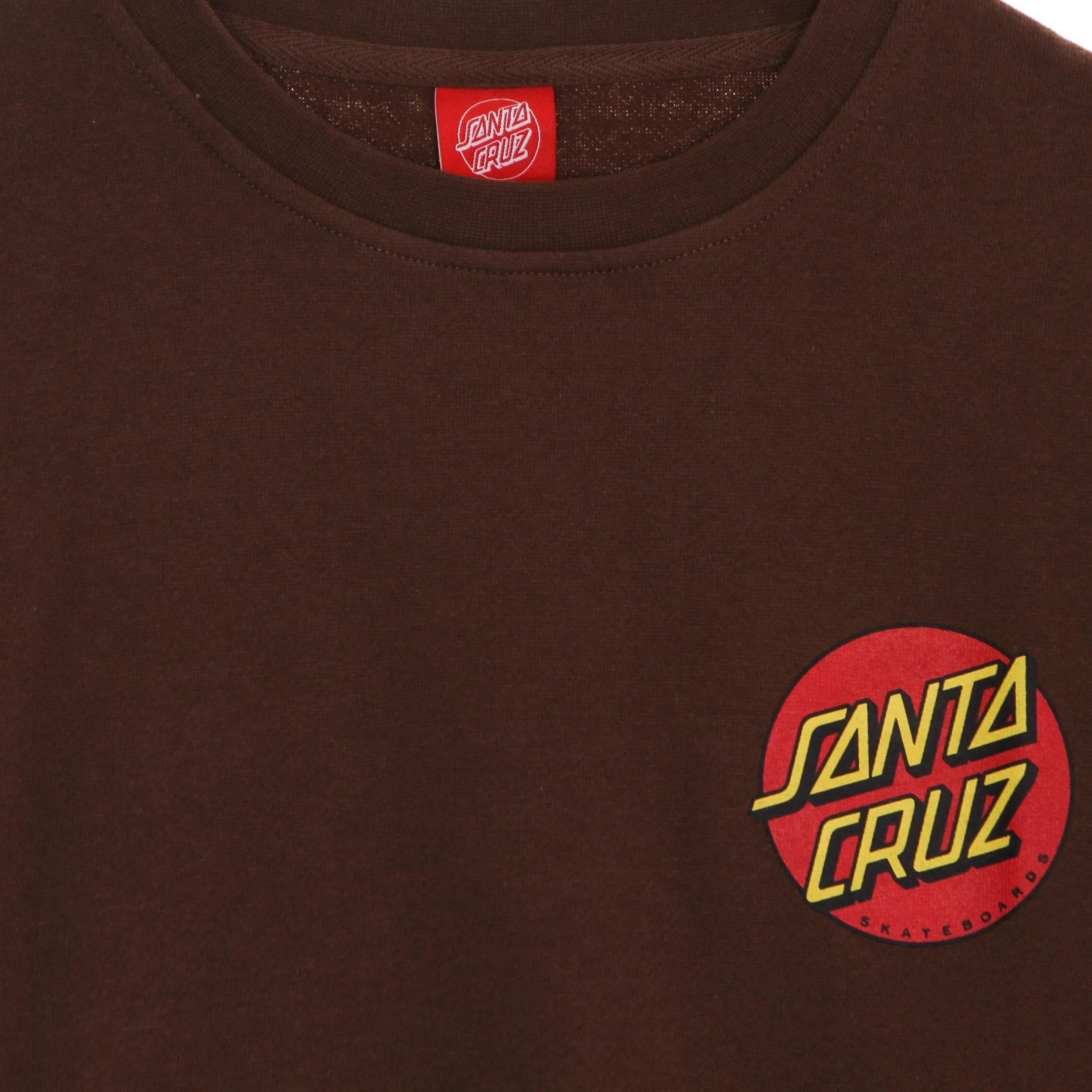 Felpa Girocollo Uomo Classic Dot Chest Crew Sepia Brown