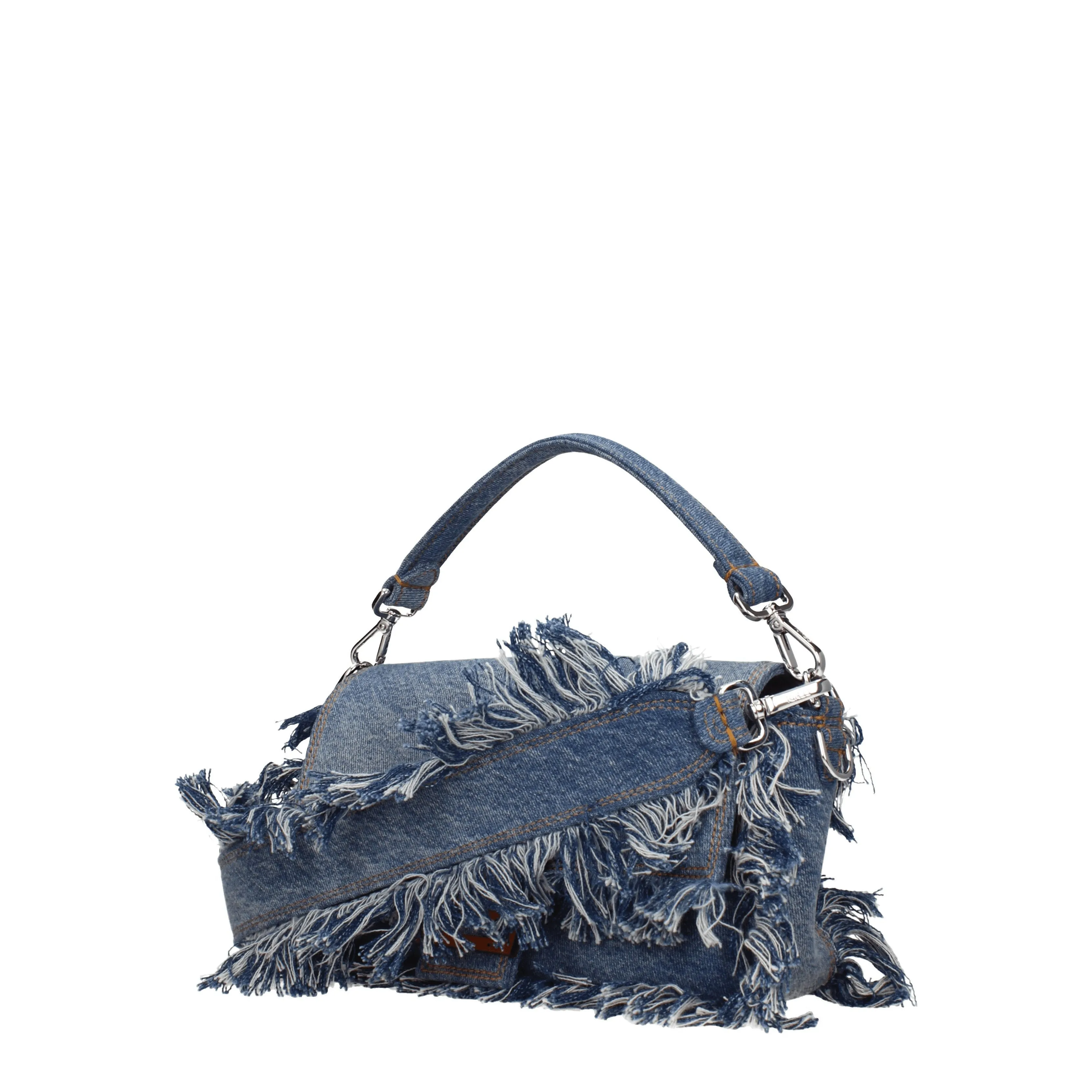 Fendi Borse a Mano Baguette Uomo Tessuto Blu/Jeans