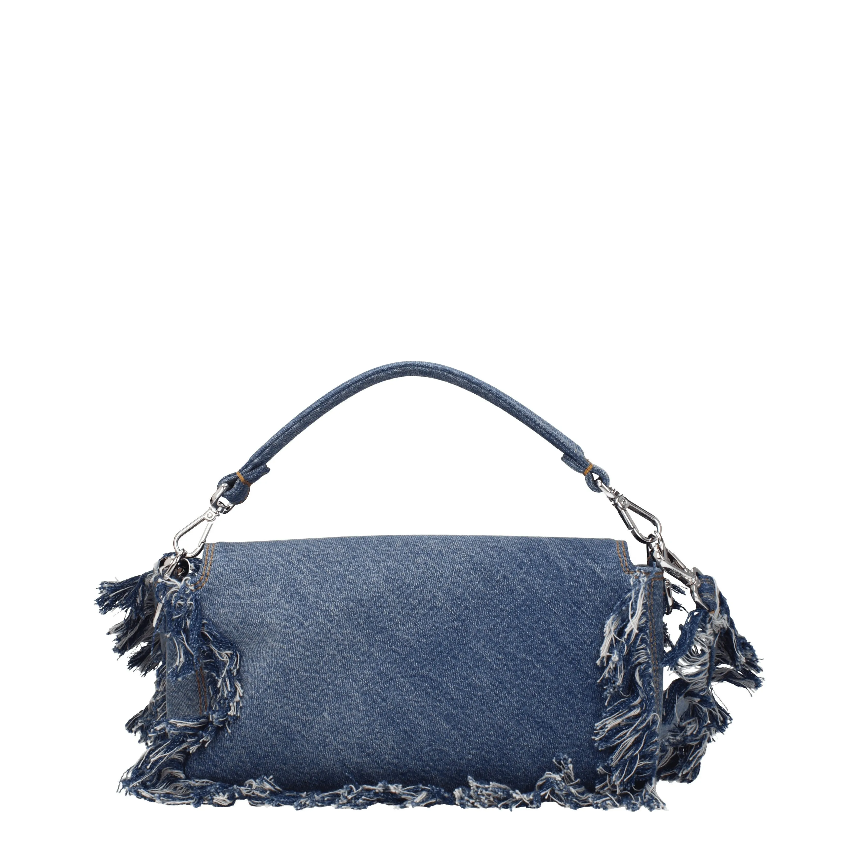Fendi Borse a Mano Baguette Uomo Tessuto Blu/Jeans