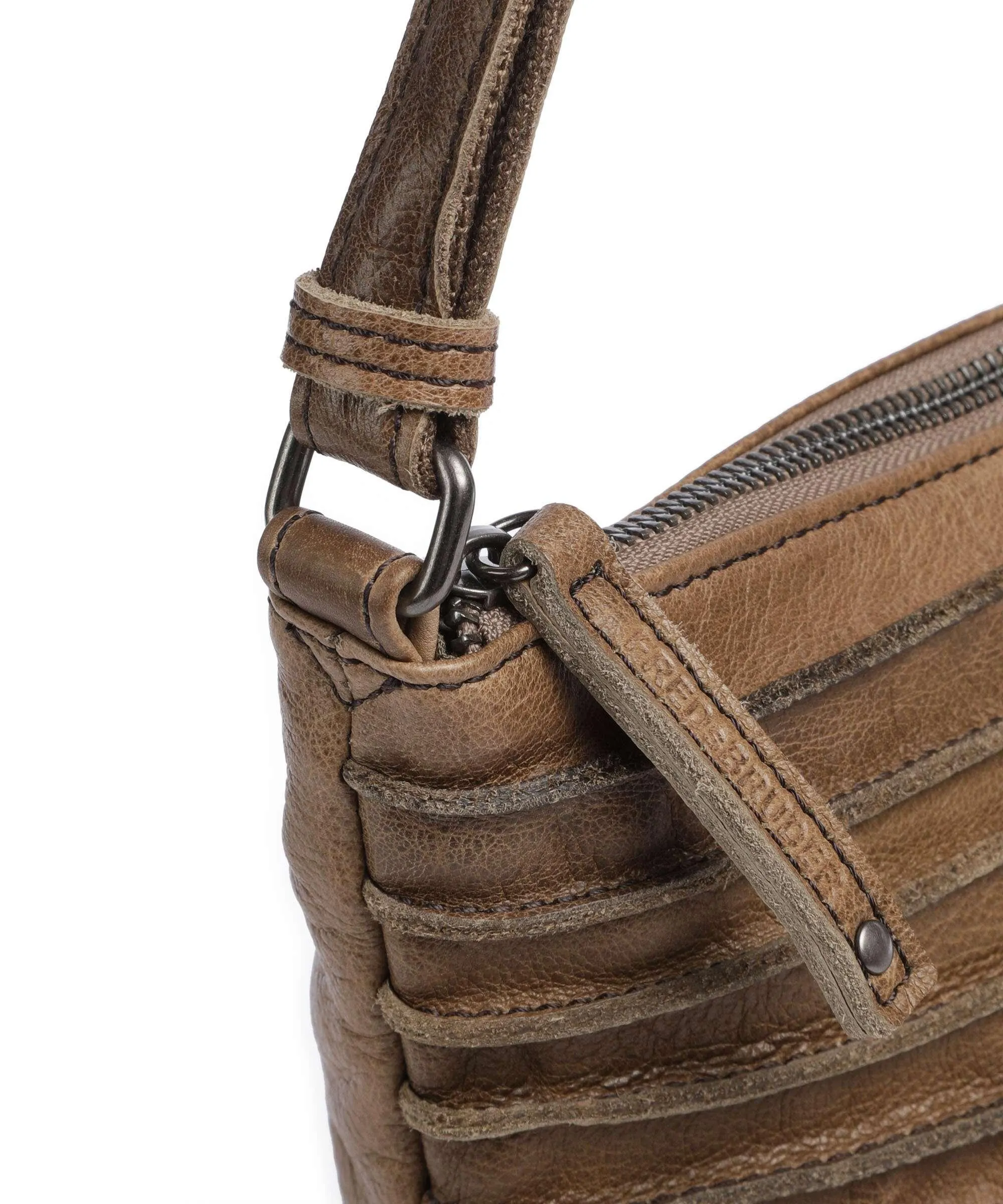  FredsBruder Riffelinchen Borsa a tracolla pelle di vacchetta grana verde-oliva  
