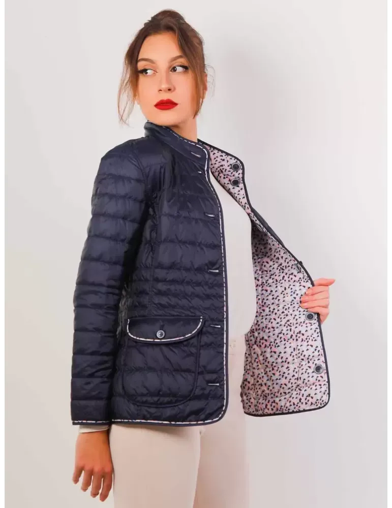 Giacca trapunta blu reversibile fantasia Concept K