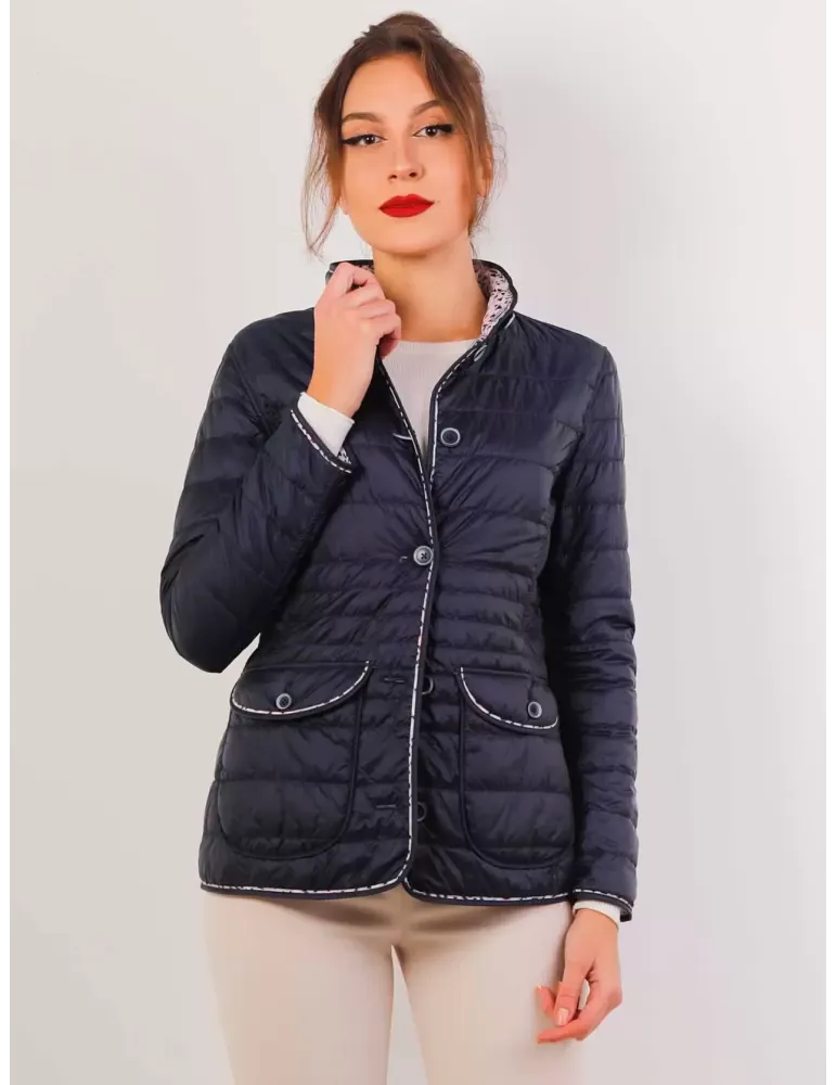Giacca trapunta blu reversibile fantasia Concept K
