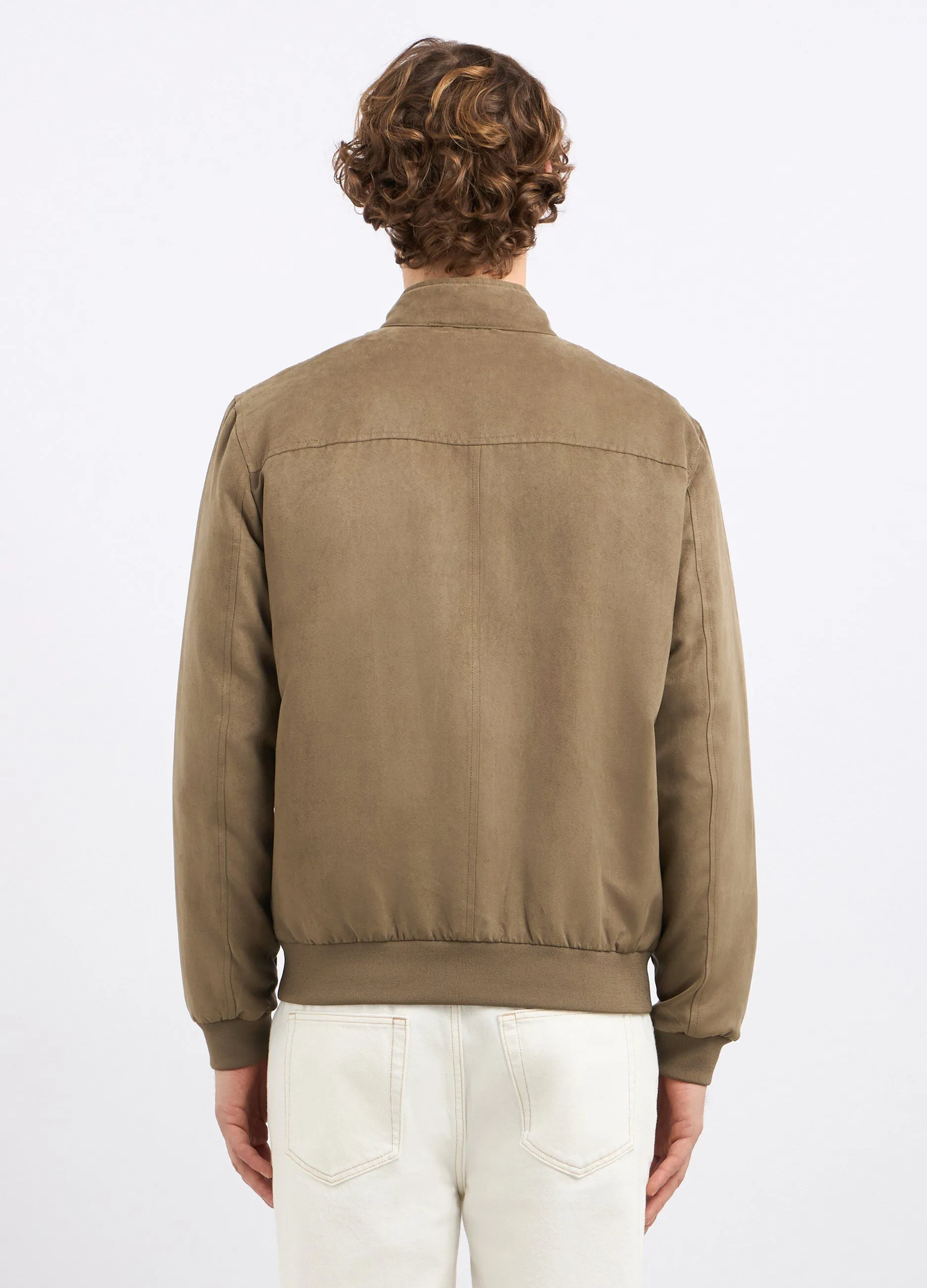Giubbino scamosciato full zip uomo