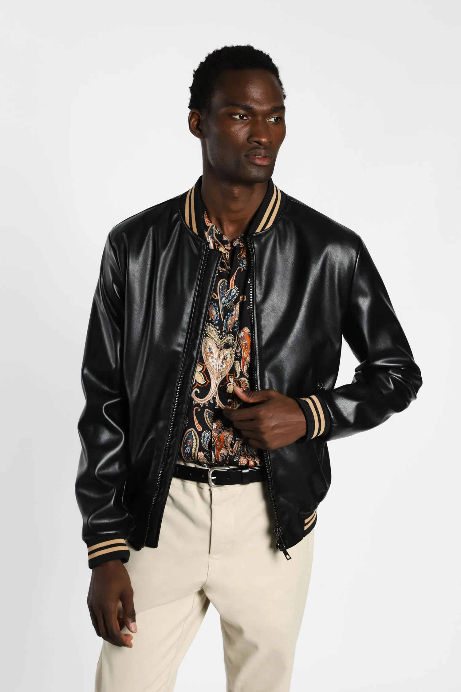 Giubbino uomo ecopelle U302 nero