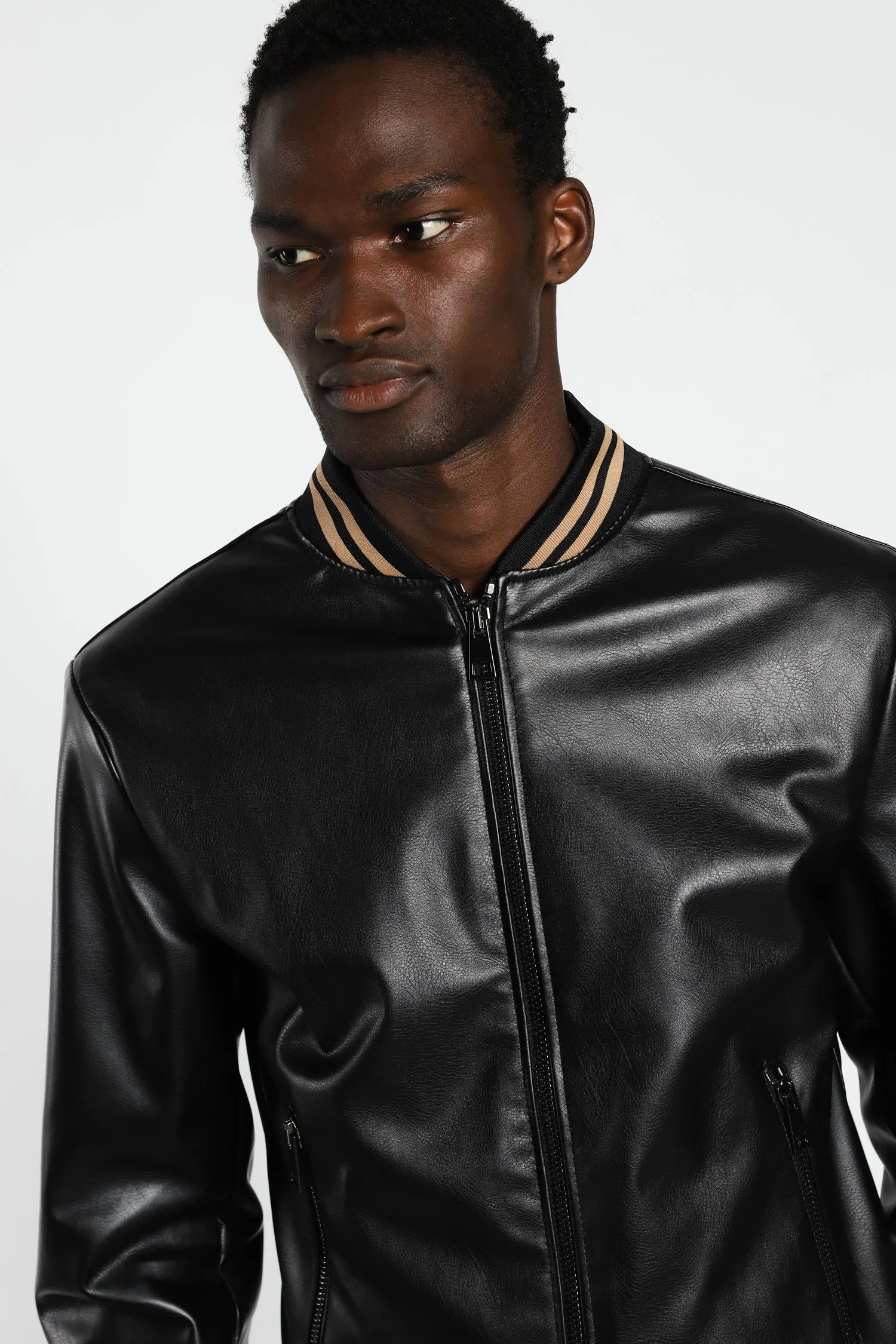 Giubbino uomo ecopelle U302 nero