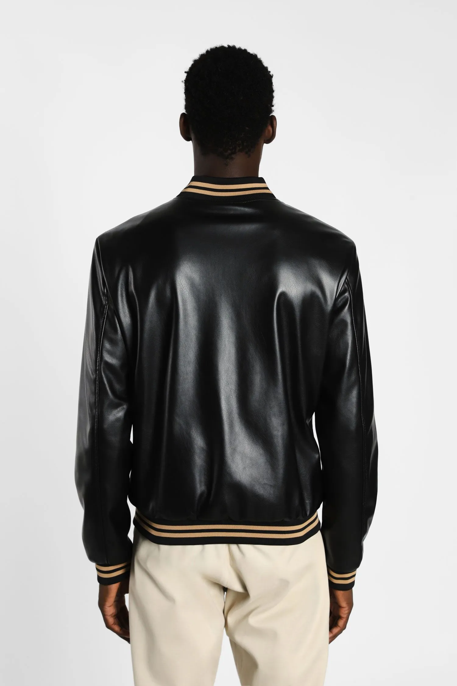 Giubbino uomo ecopelle U302 nero