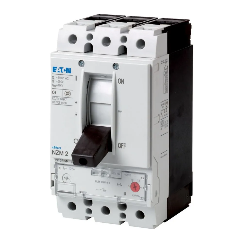 Interruttore automatico con contenitore stampato MCCB 265739 NZMN2-S125, 3, 125A, potere di interruzione 5 kA, Fissa